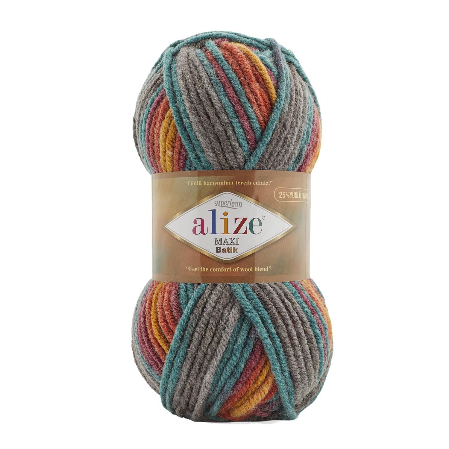 ACRY/WOOL YARN:100Gx5(500GRM) (ALIZE/MAXI BATIK) - 7830