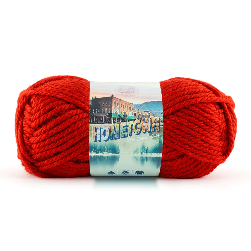 ACRYLIC YARN:142Gx3PC(426GRM) (LION/HOMETOWN) - CINCINNATI RED