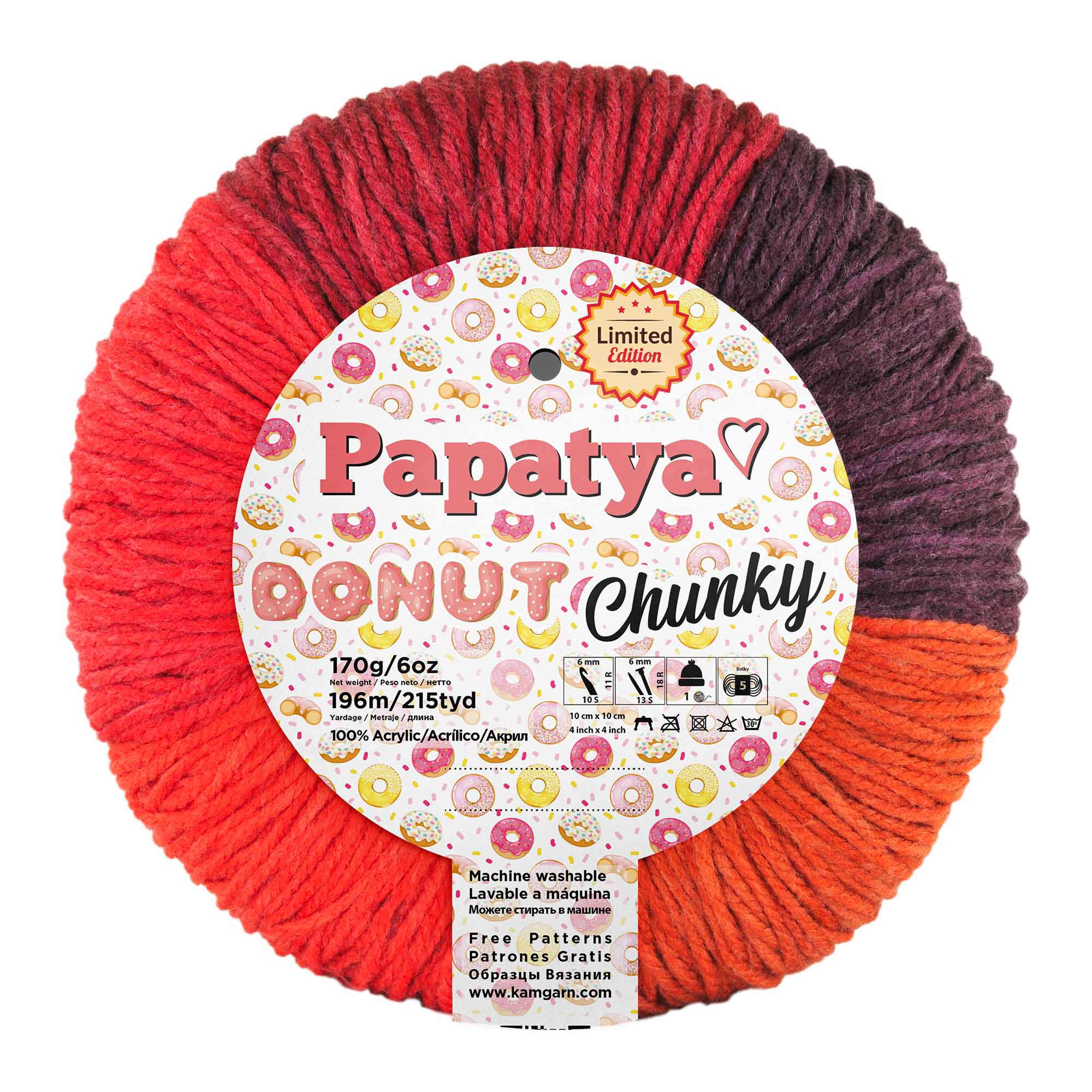 ACRY.YARNS:170Gx3PC(510GRM) (PAPATYA/DONUT-CHUNKY) - 7