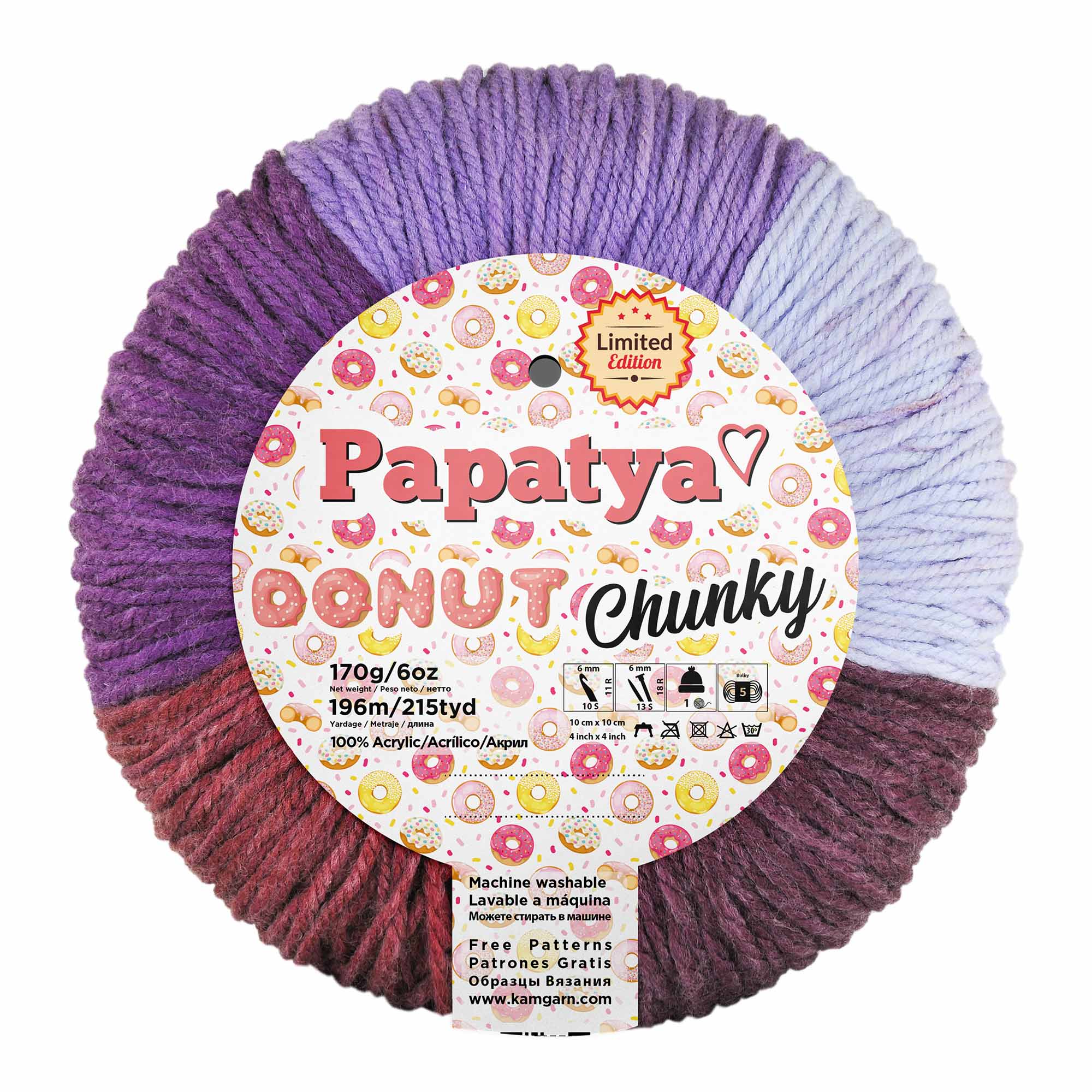 ACRY.YARNS:170Gx3PC(510GRM) (PAPATYA/DONUT-CHUNKY) - 6