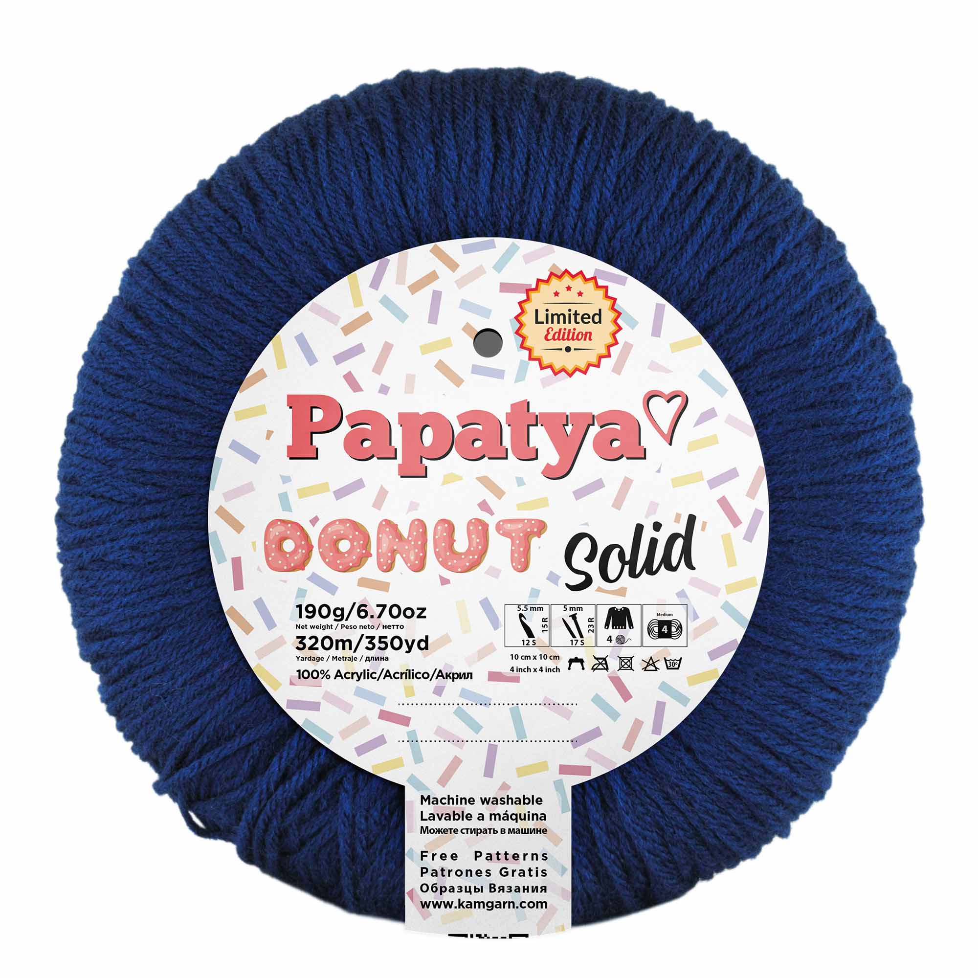 ACRY.YARNS:190Gx3PC(570GRM) (PAPATYA/DONUT-SOLID) - 113