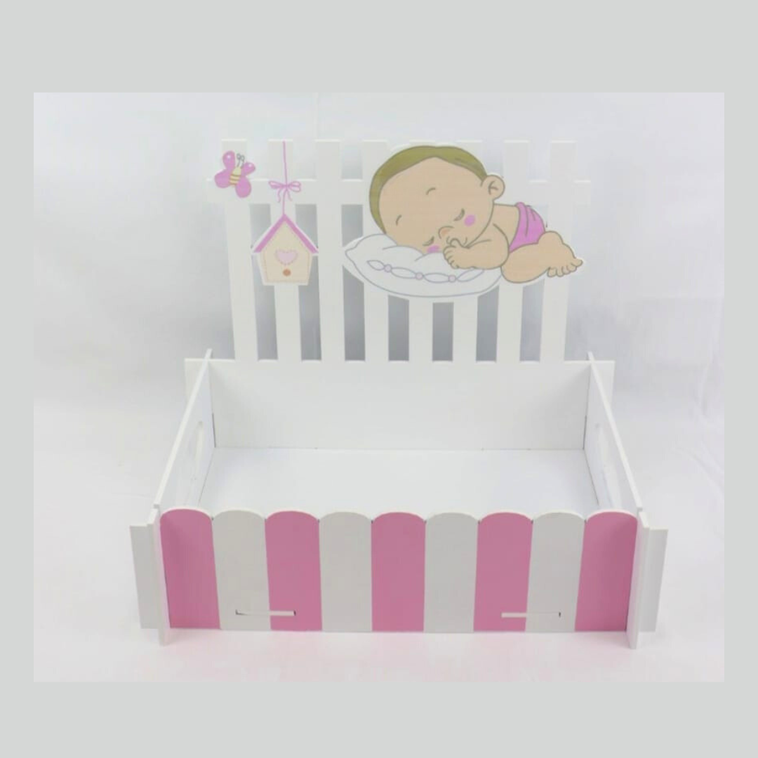 WOODEN BASKET:5X23CM (BB/53) - Pink