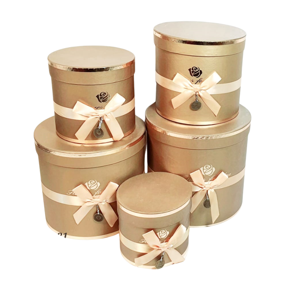 PAPER BOX CYL SHAPE:S/5 (YS0818/30) - Gold