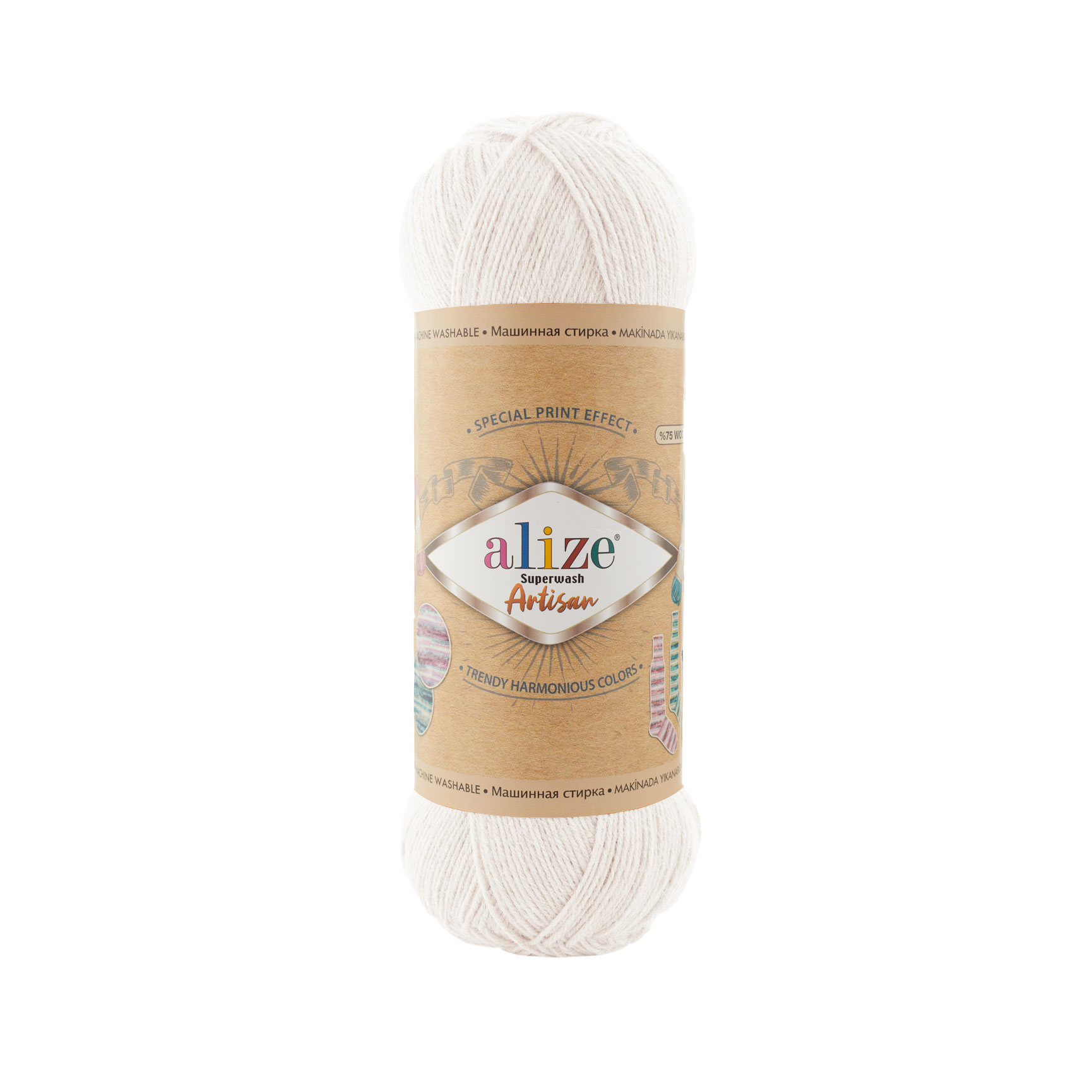 SW WOOL/POLY YARN:100Gx5(500GR) (ALIZE/S.WASH ARTISAN) - 55