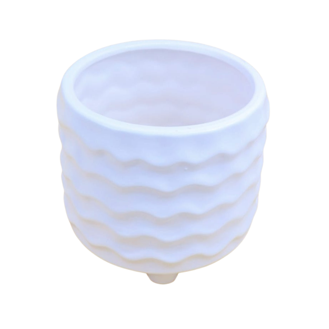 CERAMIC VASE: 13*11.5CM (2120Y) - White