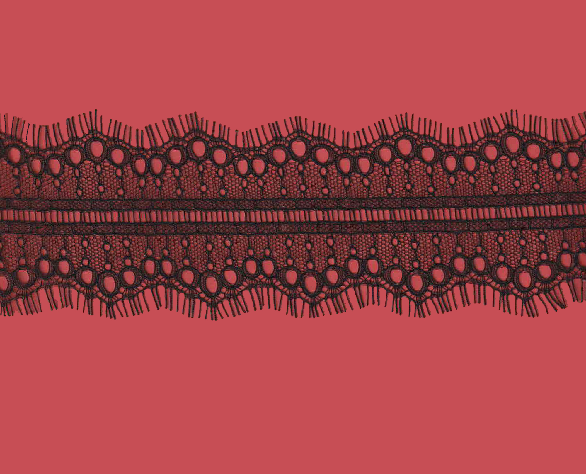 RASCHEL LACE:3YD*5PC (15YD) (B1230) - Black