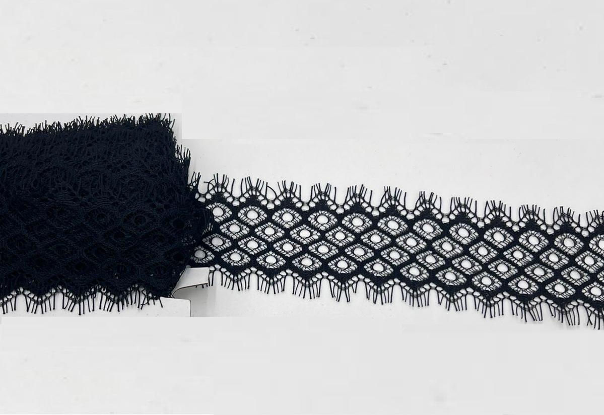 RASCHEL LACE:3YD*5PC(15YD) (B1226) - Black