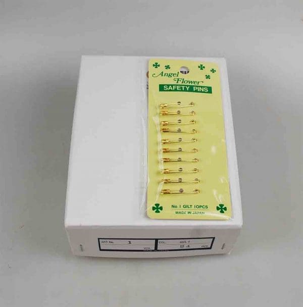 SAFETY PINS:24CRD/BOX (CRD/1-GILT)