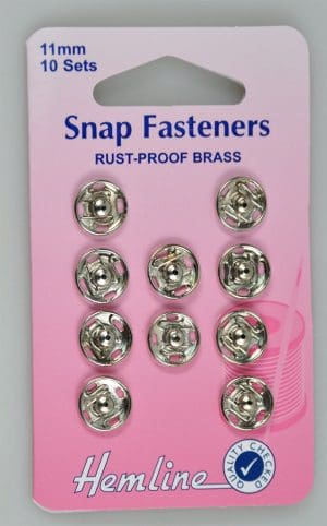 SNAP FASTNERS:5CRD/PKT:11MM (420.11)