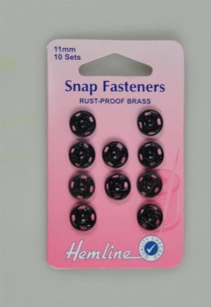 SNAP FASTNERS:5CRD/PKT:11MM (421.11)