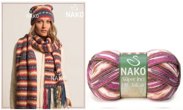 ACRY.WOOL YARN:5 BL(500G) (NAKO/HIT JAKAR)