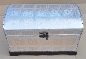 LEATHER/WOOD TRUNK:S/3 (DJ19A011)
