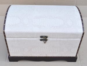 LEATHER/WOOD TRUNK:S/3 (DJ19A005)