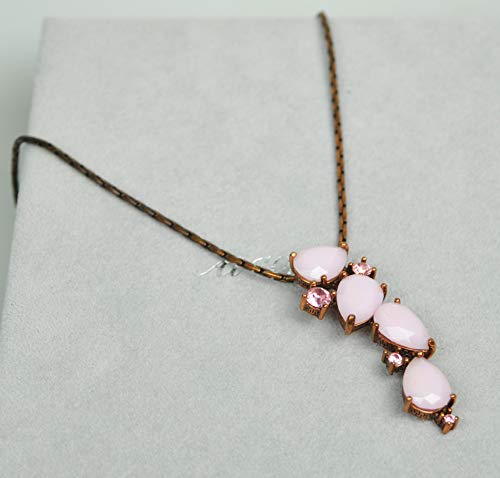 ANTIQUE NECKLACE/Antique Chain with Swarovski stone (DSF99) Antique Chain/PINK opal
