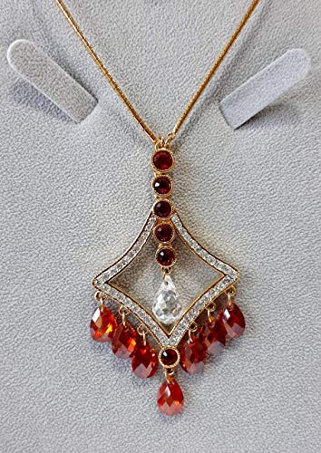 Belgian Design Necklace Set, Rhodium Plated Metal with Cubic Zircon (ST60074) Gold/Lt Smoked Topaz