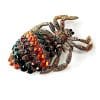 Brooch, Rhodium Plated Metal with Cubic Zircon (B2395) Multi color