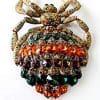 Brooch, Rhodium Plated Metal with Cubic Zircon (B2395) Multi color