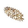 Brooch, Rhodium Plated Metal with Cubic Zircon (B2417) Gold