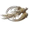 Brooch, Rhodium Plated Metal with Cubic Zircon (B2539) Gold