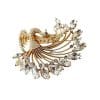 Brooch, Rhodium Plated Metal with Cubic Zircon (B2549) Gold