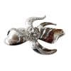 Brooch, Rhodium Plated Metal with Cubic Zircon (B2556) Silver