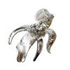 Brooch, Rhodium Plated Metal with Cubic Zircon (B2556) Silver