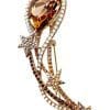 Brooch, Rhodium Plated Metal with Cubic Zircon (B2743) Lt Topaz/Lt Azore/Jet Color
