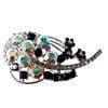 Brooch, Rhodium Plated Metal with Cubic Zircon (B2787) Multi Color