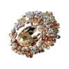 Brooch, Rhodium Plated Metal with Cubic Zircon (B2963) Multi Color
