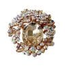 Brooch, Rhodium Plated Metal with Cubic Zircon (B2963) Multi Color