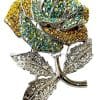 Brooch, Rhodium Plated Metal with Cubic Zircon (B4495) Multi Color