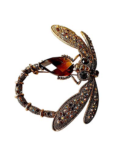 Brooch, Rhodium Plated Metal with Cubic Zircon (B5384) Gold/Multi
