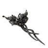 Brooch, Rhodium Plated Metal with Cubic Zircon (B7082) Jet