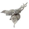 Brooch, Rhodium Plated Metal with Cubic Zircon (B7082) Silver