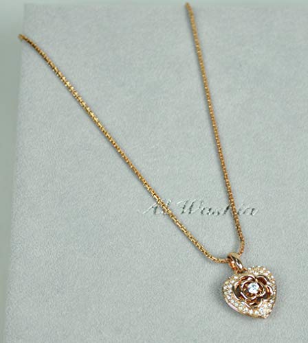 CHARTAGE NECKLACE SET BELGIAN DESIGN RHODIUM PLATED METAL WITH CUBIC ZIRCON STONE (ST64403) ROSE GOLD