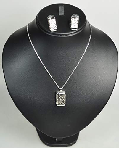 CHARTAGE NECKLACE SET BELGIAN DESIGN. RHODIUM PLATED METAL WITH CUBIC ZIRCON STONE.(ST64590) SILVER COLOR