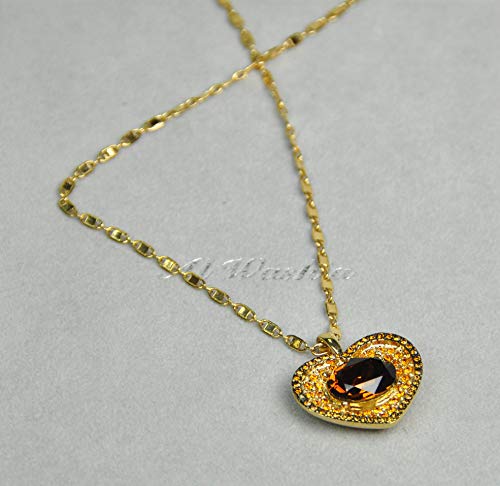 CHARTAGE NECKLACE SET EITH EARRING. BELGIAN DESIGN. Gold Plated Chain with Cubic Zircon Stone. (ST72548) GOLD/TOPAZ