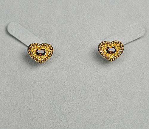 CHARTAGE NECKLACE SET EITH EARRING. BELGIAN DESIGN. Gold Plated Chain with Cubic Zircon Stone. (ST72548) GOLD/TOPAZ