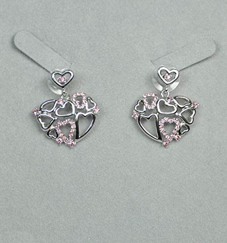 CHARTAGE NECKLACE SET WITH BELGIAN DESIGN. Rhodium Plated Metal with Cubic Zircon Stone (ST59662) PINK STONE