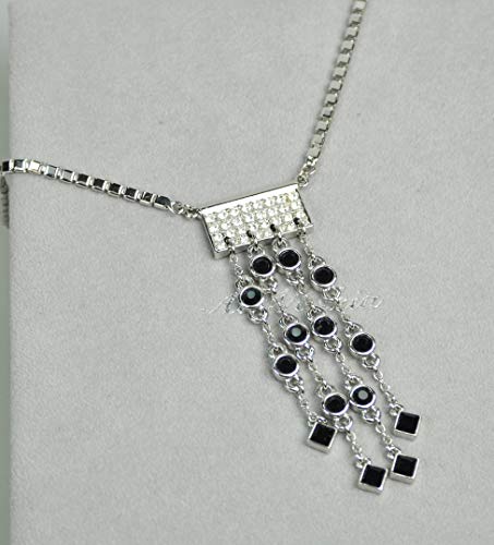 CHARTAGE NECKLACE SET WITH CUBIC ZIRCONIAN STONE BELGIAN DESIGN. Rhodium Plated Metal with Cubic Zircon Stone (ST57486…
