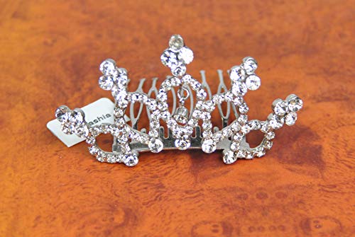 Crown Rhodium Plated with Crystal (HCA3892) Silver