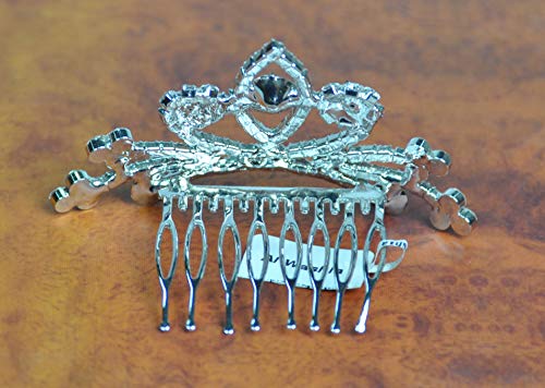Crown Rhodium Plated with Crystal (HCA3893) Silver