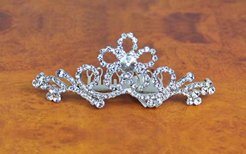 Crown Rhodium Plated with Crystal (HCA3897) Silver
