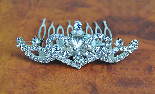 Crown Rhodium Plated with Crystal (HCA4935) Silver