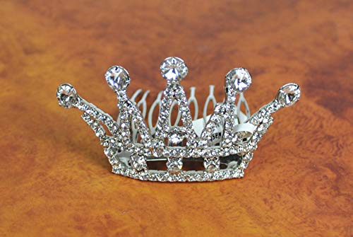 Crown Rhodium Plated with Crystal (HCA4947) Silver