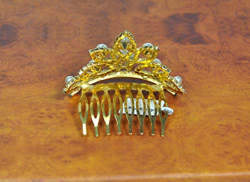 Crown Rhodium Plated with Crystal (HCA6581) Gold with Pearl