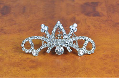 Crown Rhodium Plated with Crystal (HCA748) Silver