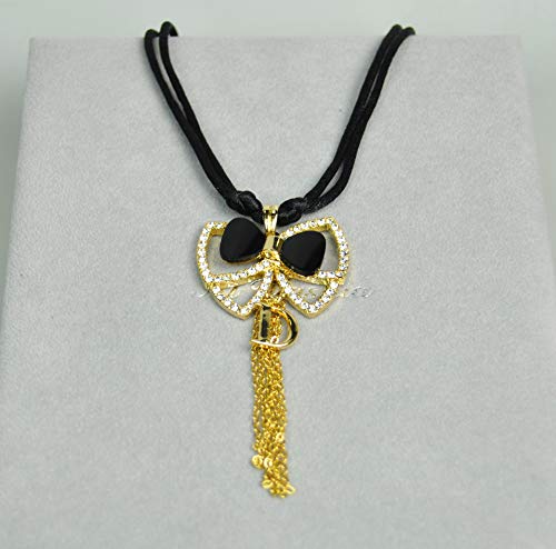 FASHION NECKLACE None Precious Metal with Stone (N2845) BLACK CORD/GOLD