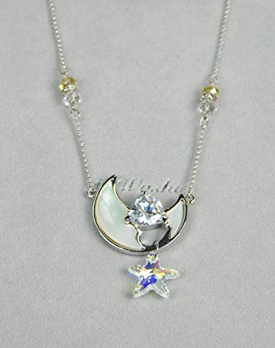 FASHION NECKLACE RHODIUM PLATED METAL WITH CRYSTAL STONE.(N2847) Silver