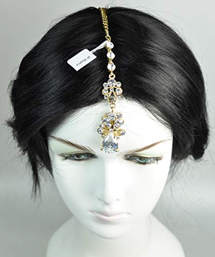 Fashion Hair Accessories. Made in Korea (HCA5454) Silver Plated/Crystal, Gold color